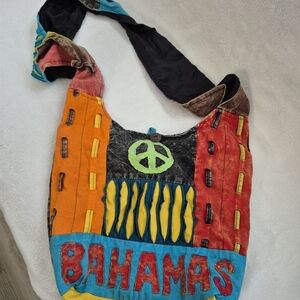 Multicolor Hobo Hippie Style Crossbody Bag Bahamas